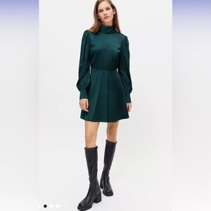 NWT! Bardot Milano Satin Mini-dress in Forest Green- Size XXL